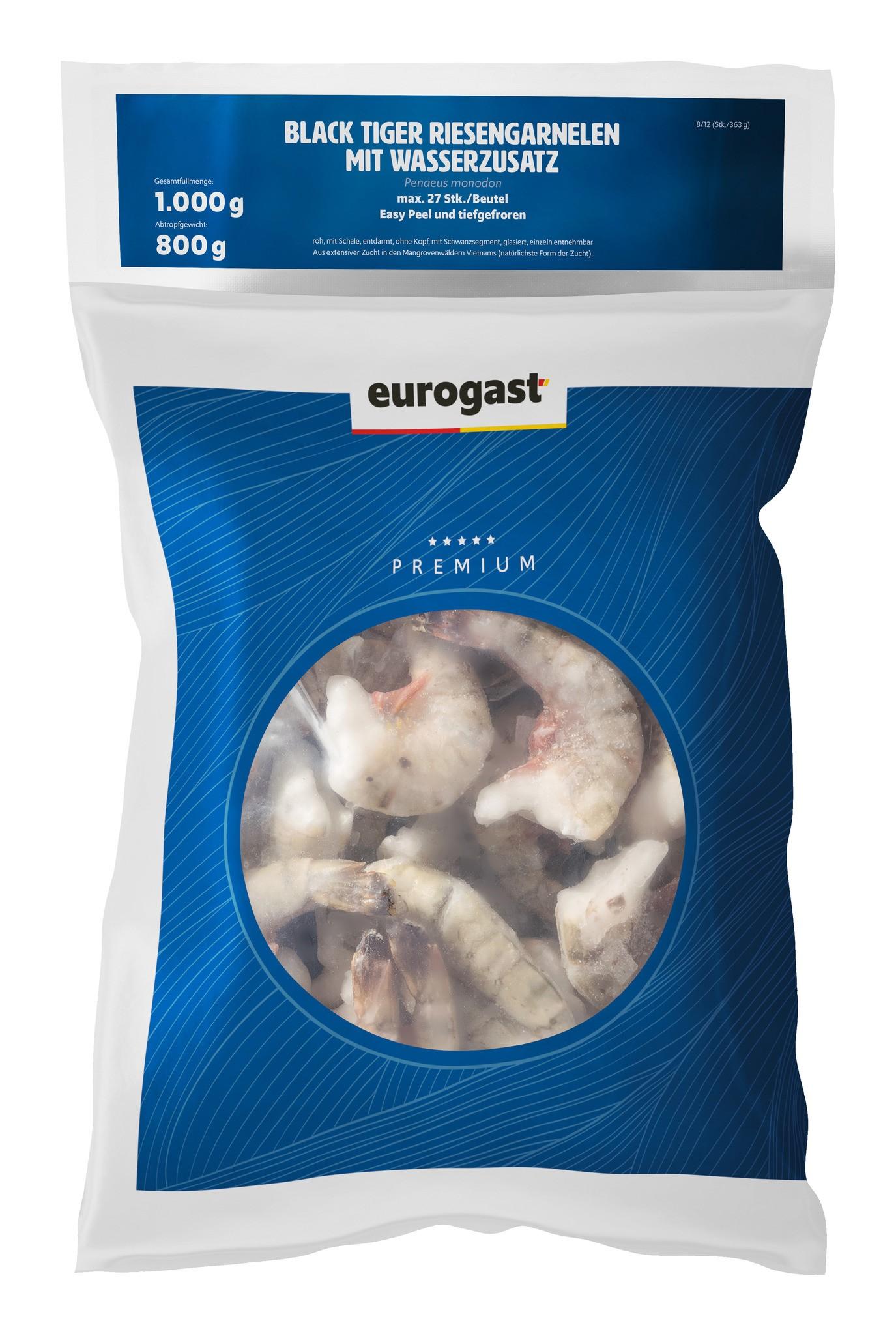 Eurogast Riesengarnelen Black Tiger Easy Peel TK 8 - 12 per 363g 1kg