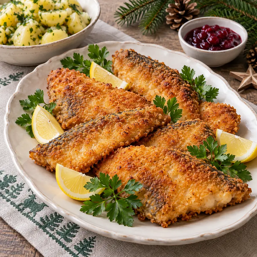 Gebackener Karpfen mit Zitrone